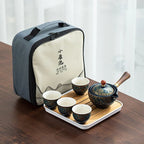 Service à Thé Chinois Gongfu en Porcelaine — Théière Rotative à 360° avec Infuseur