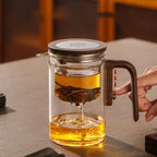 Théière en Verre à Séparation d'Eau — Filtration Magnétique en Un Clic