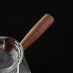 Théière en Verre 400ml — Poignée Latérale en Bois et Filtre Intégré