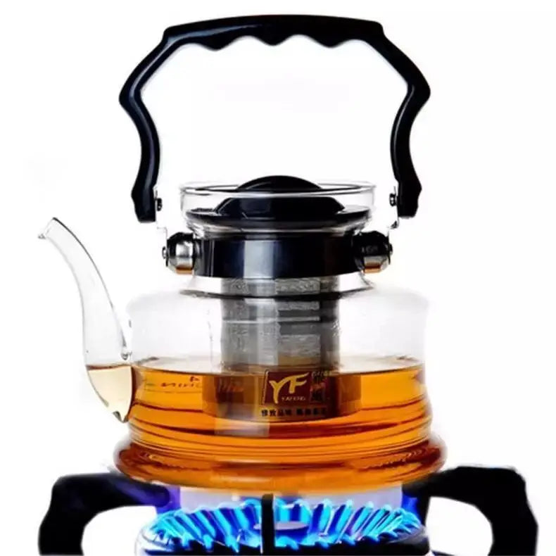 Théière en Verre avec Infuseur en Acier Inoxydable Amovible — 950 à 2200 ml