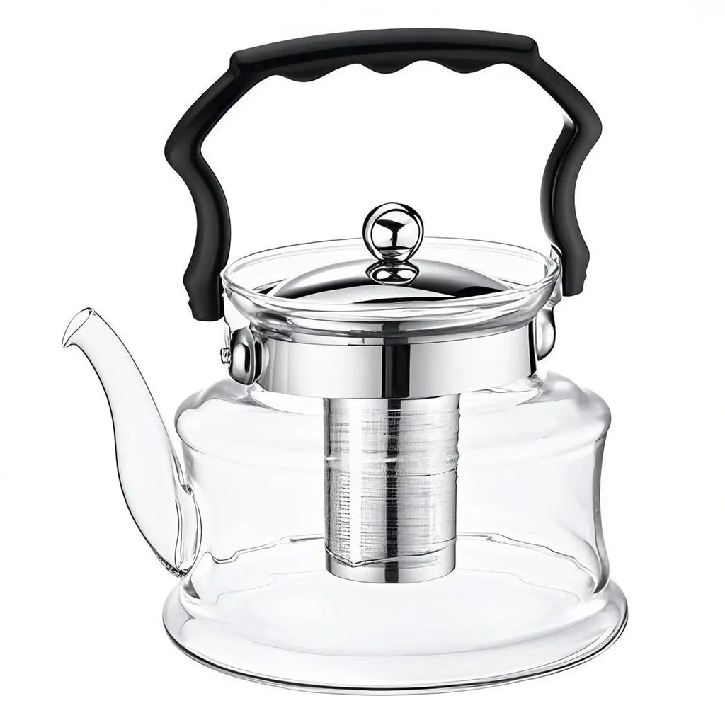 Théière en Verre avec Infuseur en Acier Inoxydable Amovible — 950 à 2200 ml