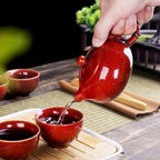 Service à thé Kung Fu nomade en porcelaine, 4 tasses et sac de voyage