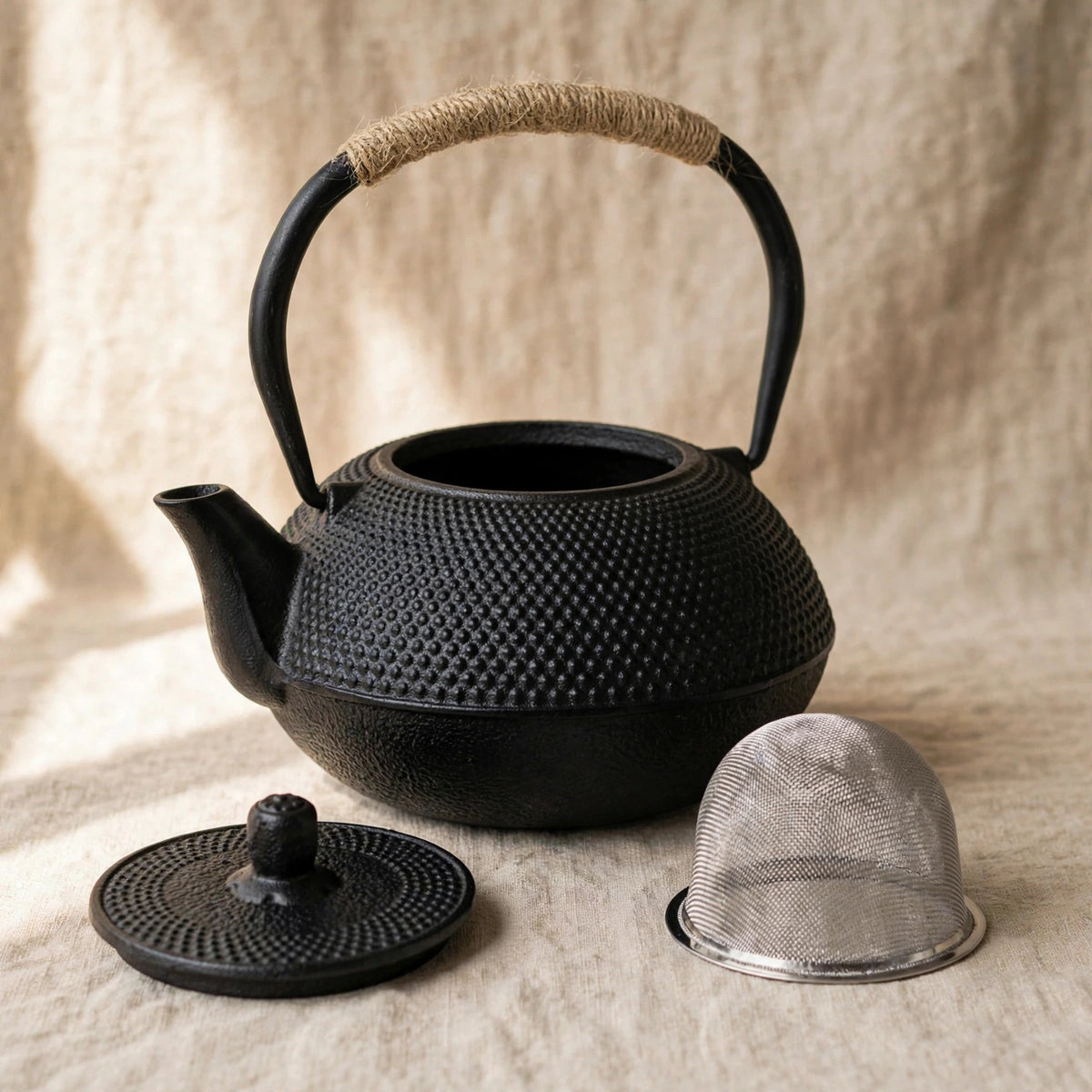 Théière tetsubin en fonte, style japonais antique