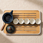 Service à thé Gongfu en porcelaine, théière rotative 360°