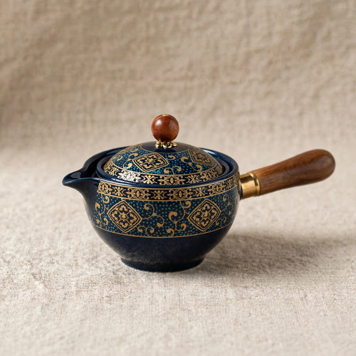 Service à thé Gongfu en porcelaine, théière rotative 360°