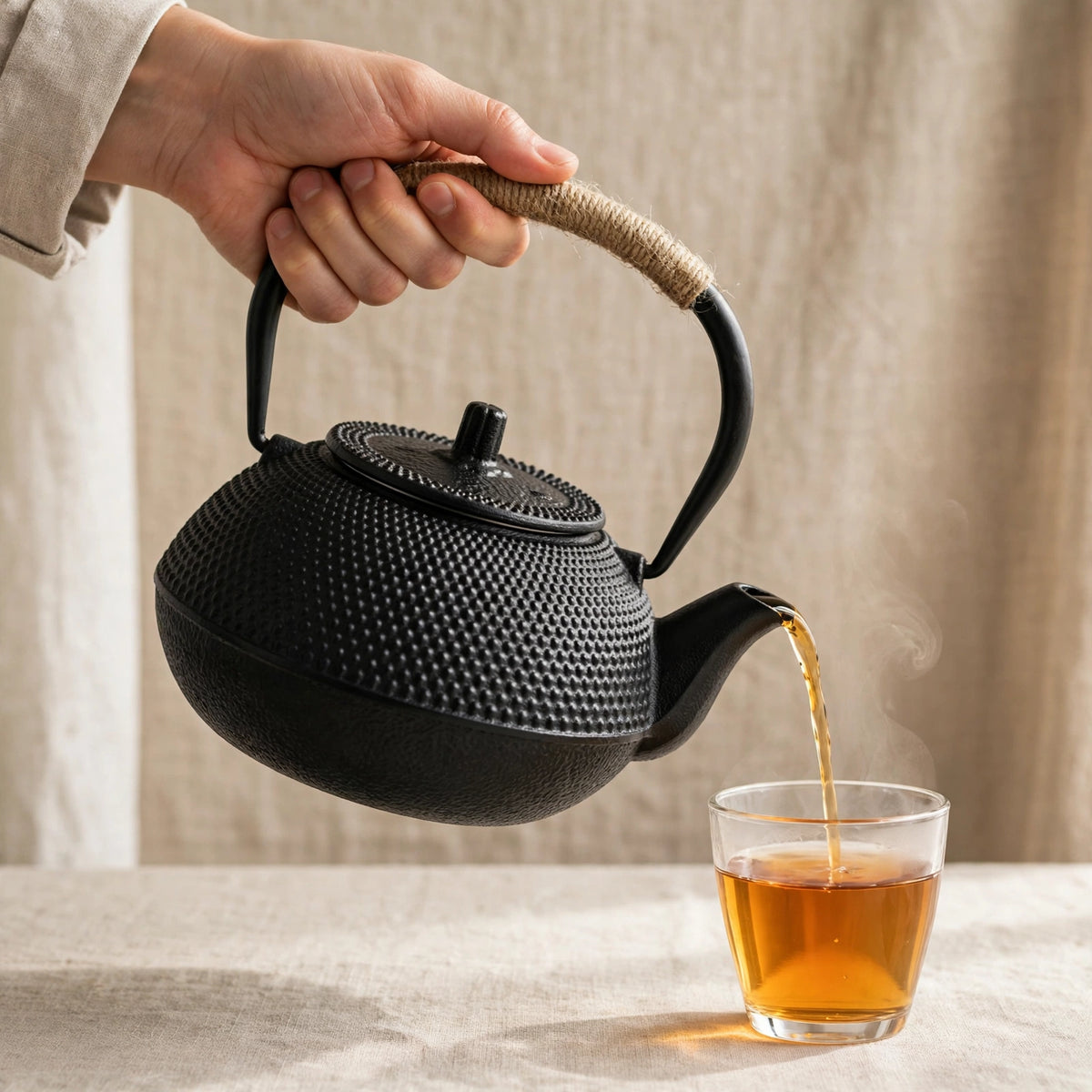 Théière tetsubin en fonte, style japonais antique