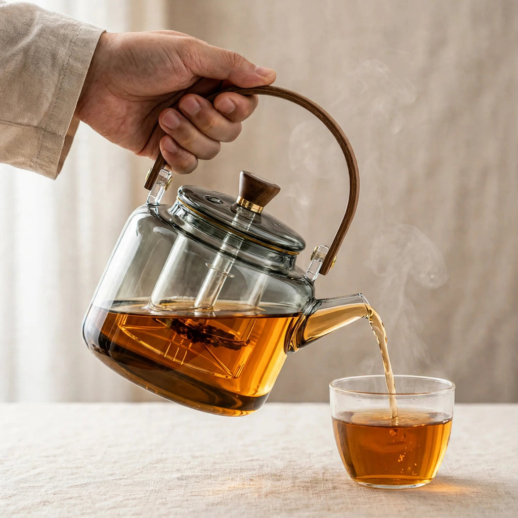 Grande théière en verre, infuseur inox amovible 950 ml